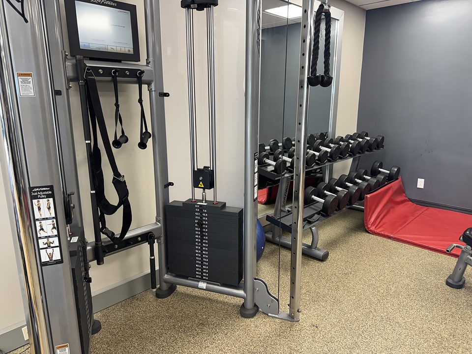 The cable machine and free weights