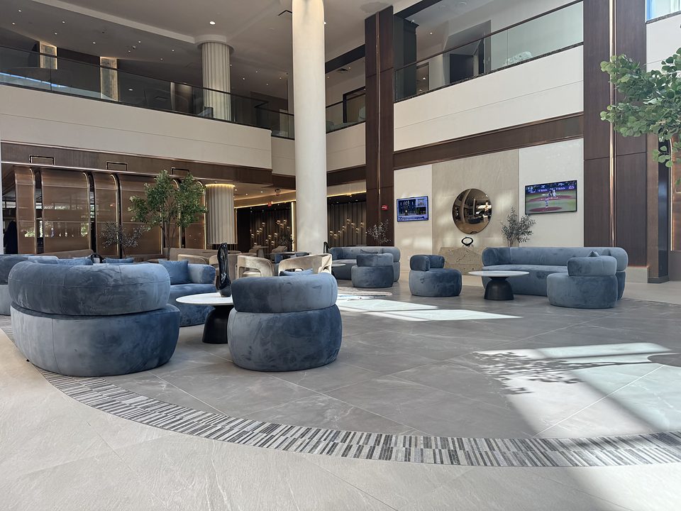 The lobby lounge in daylight