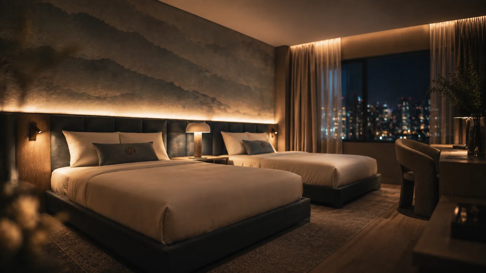 A quiet room above the party