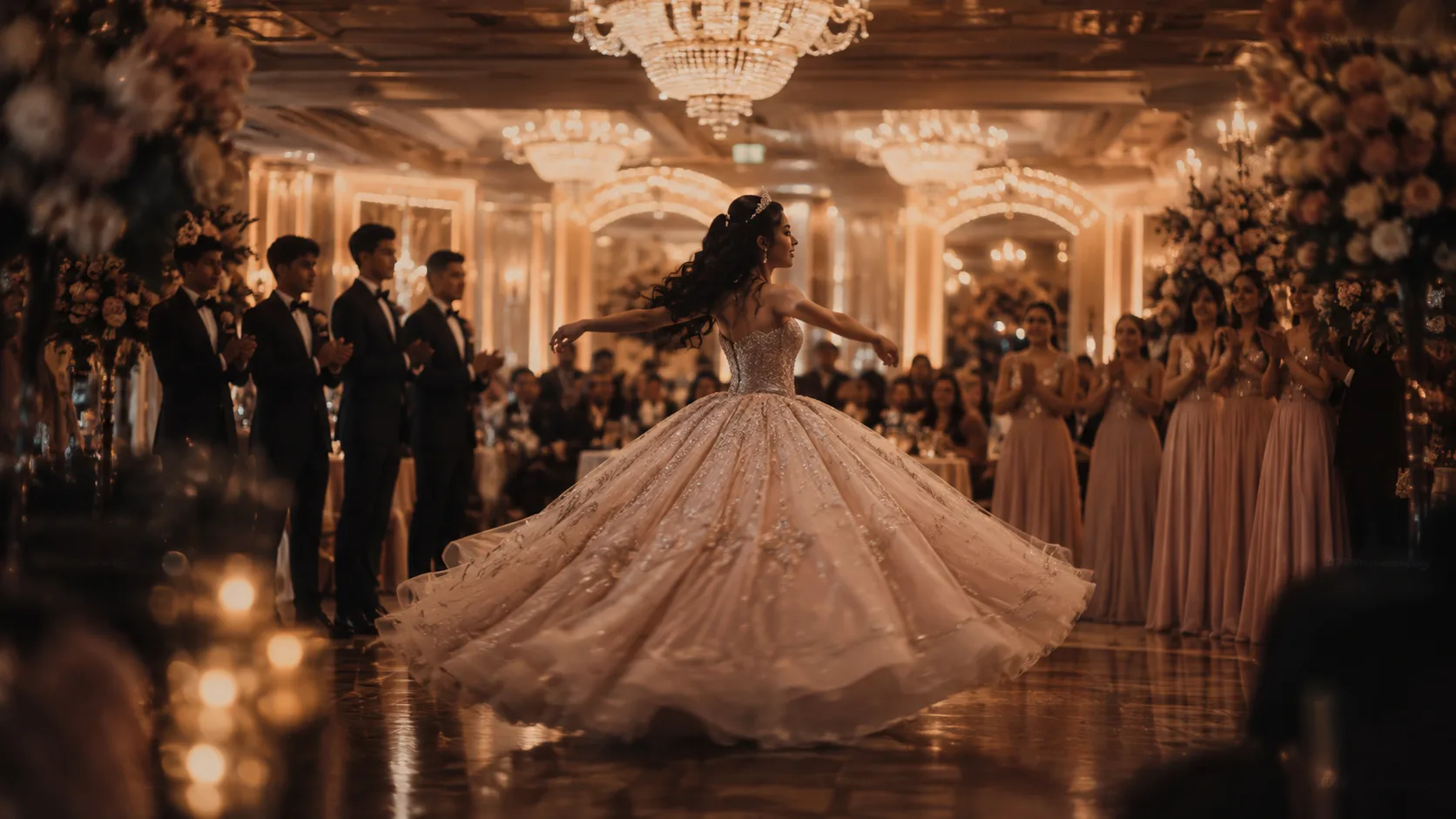The ballroom ready for the vals