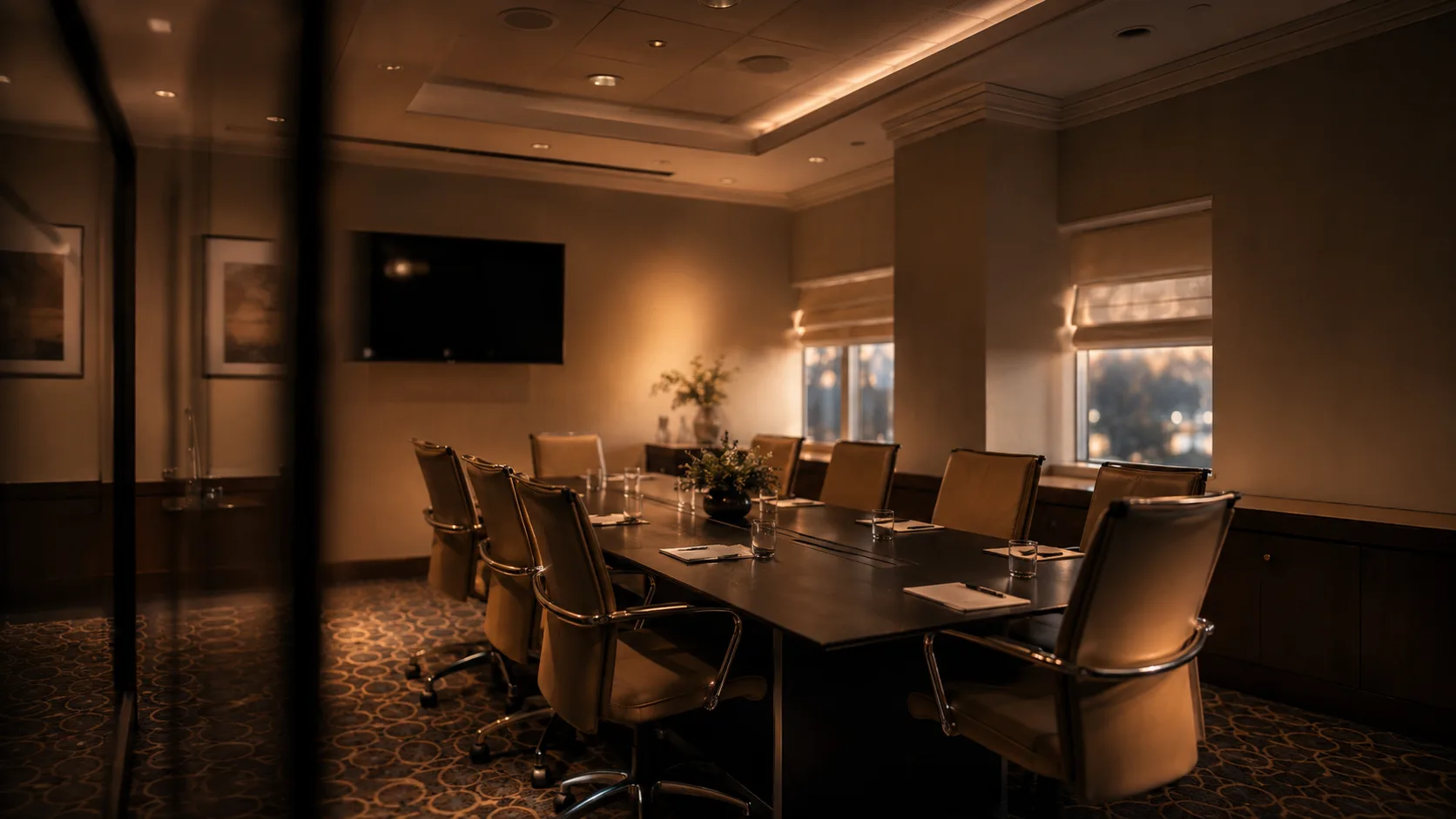 A working session in warm light