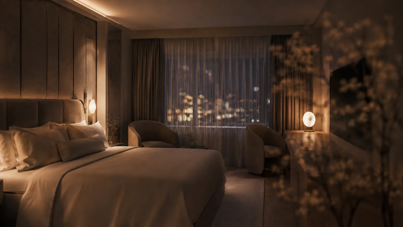 A quiet room above the party