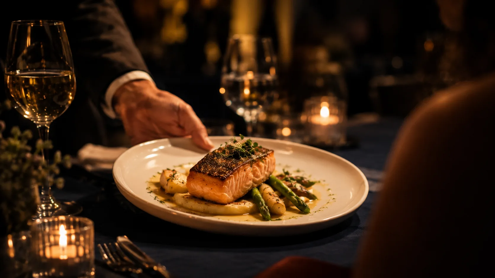a plated dinner course