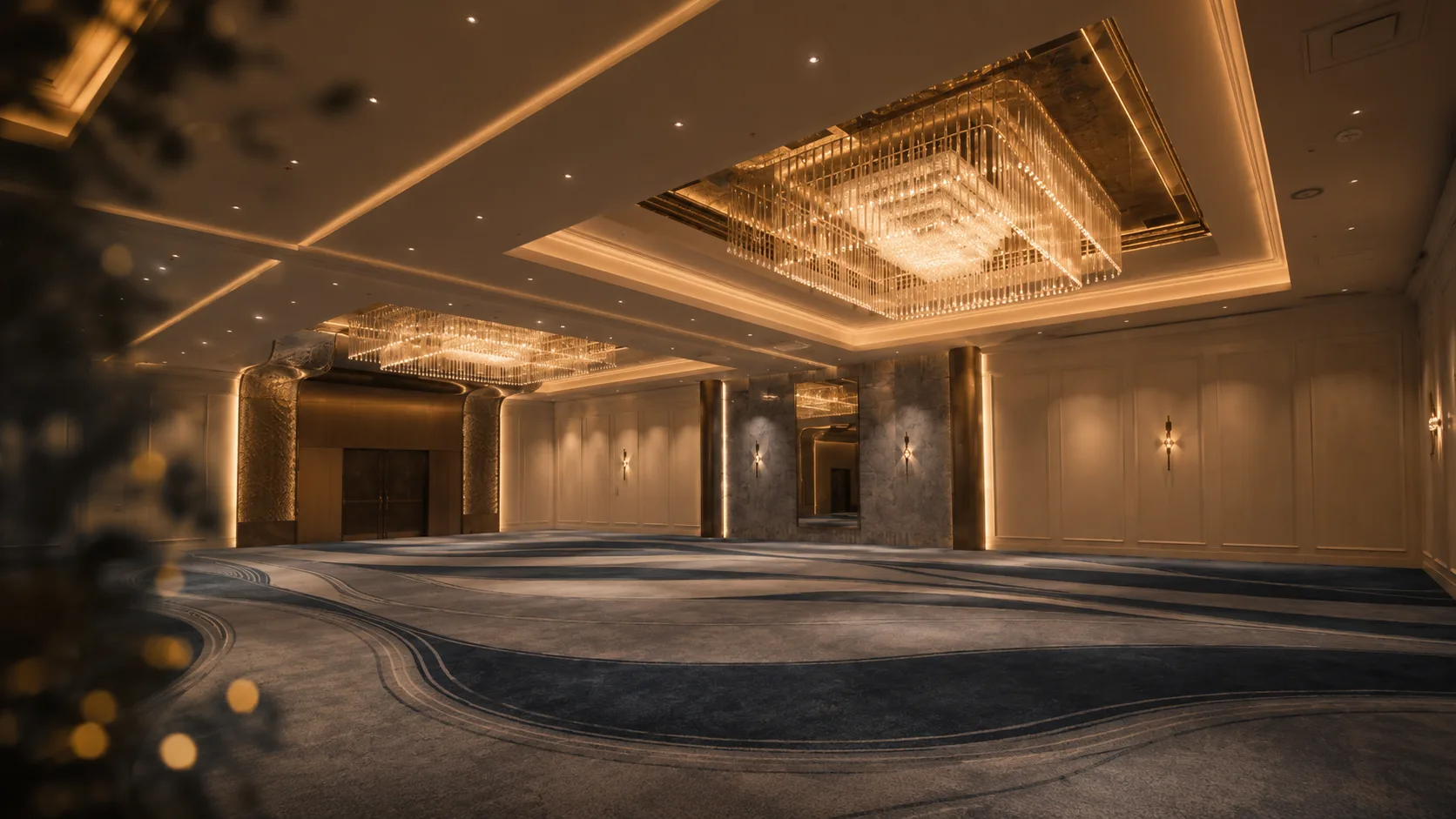 The event floor set for a general session
